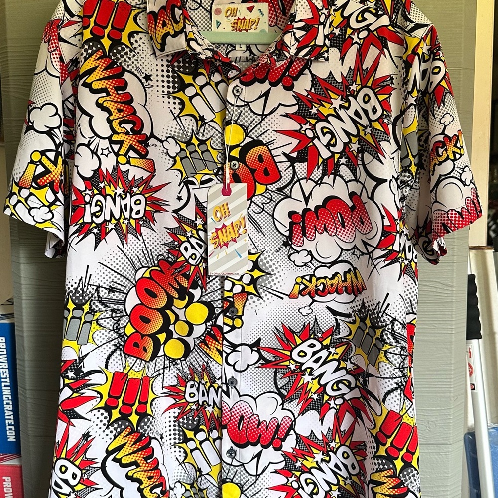 Comic Print Casual Button Down Shirt